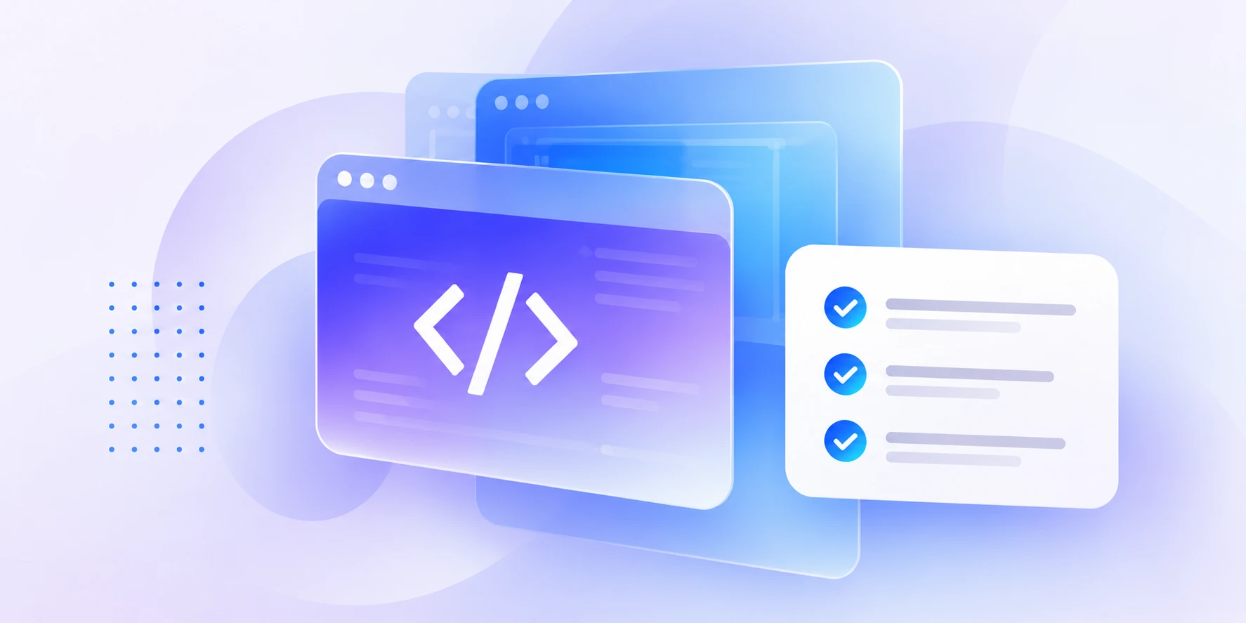 App windows with code and a checklist of finished tasks