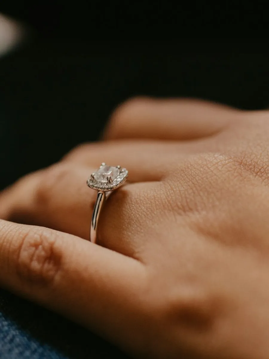 A solitaire diamond ring