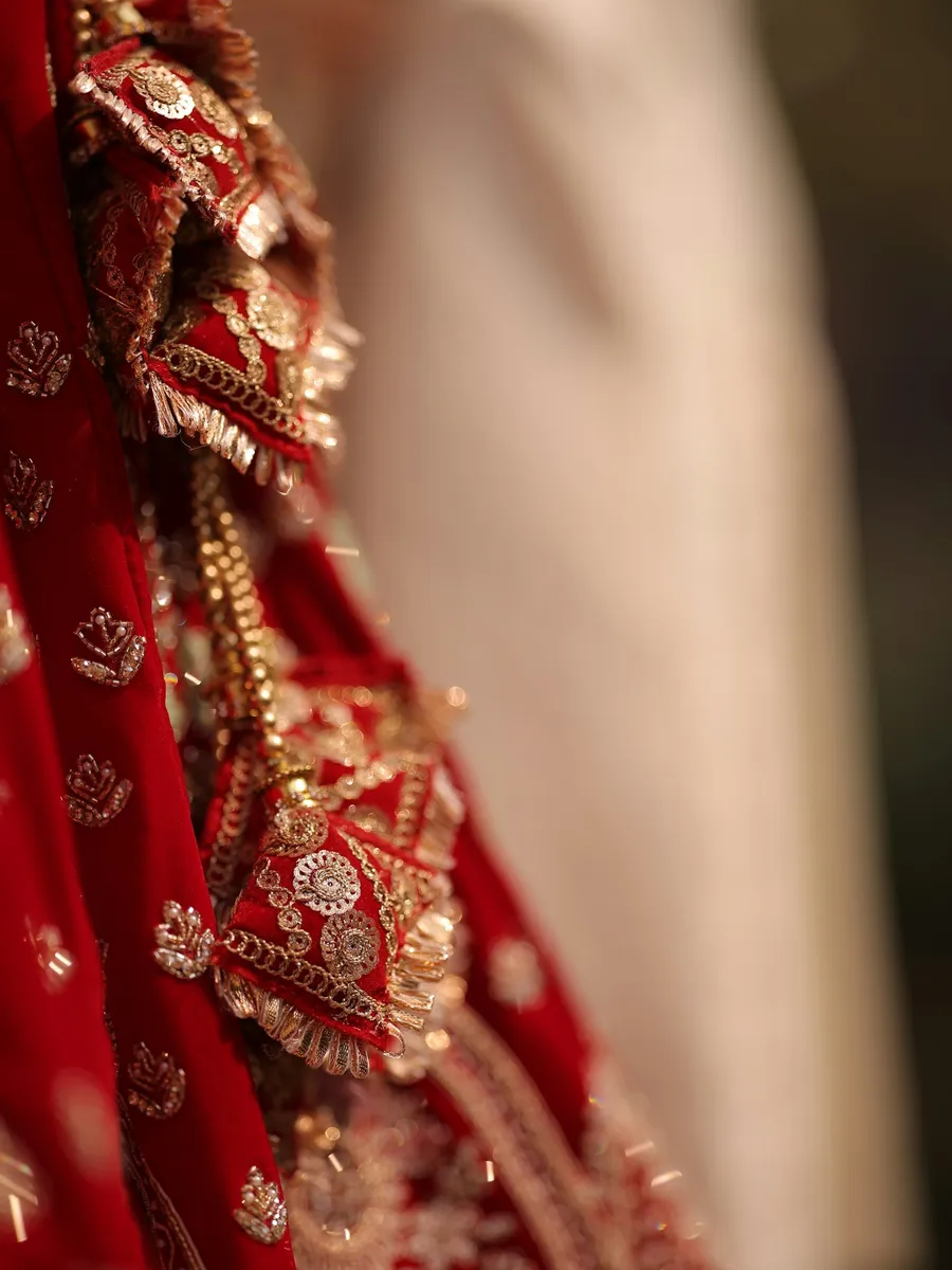 An ivory bridal lehenga