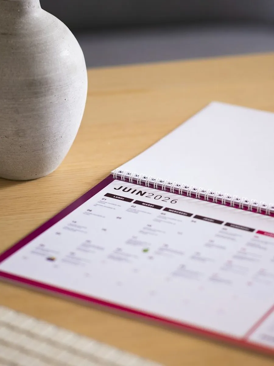 A content calendar on a laptop