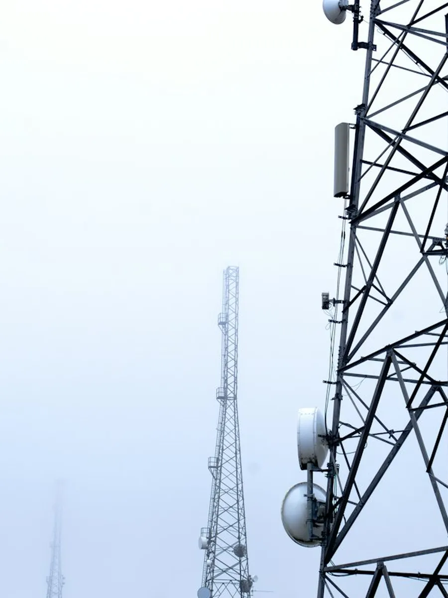 A telecom tower against the sky